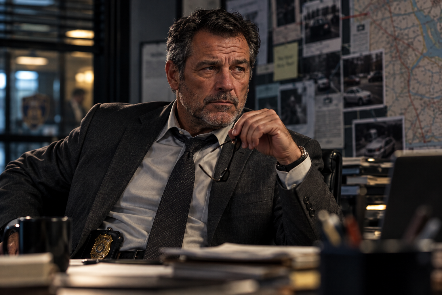 Cinematic portrait interpretation of Detective Rourke
